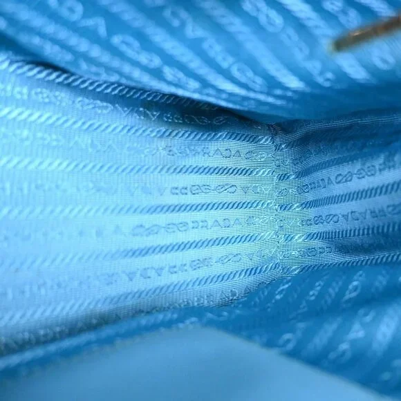 PRADA MILANO Logo 2Way Shoulder Hand Bag Saffiano Leather Blue GHW 12TA271 - Picture 8 of 16